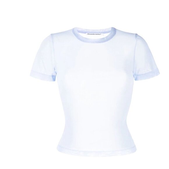 Alexander Wang Hotfix short-sleeve mesh T-shirt Baby Blue - Picture 10 of 12